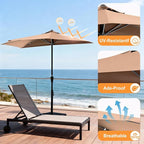 OLIXIS Half 9Ft Umbrella Outdoor Patio, Scalloped Patio Umbrella - Image 5