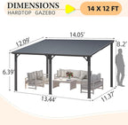 AECOJOY 12' x 14' Outdoor Hardtop Metal Gazebo - Image 4