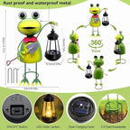 Solar Garden Lights Frog Statue, 13.78in Tall Frog - Image 3