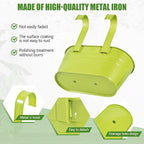 OBTANIM 4 Pack Metal Hanging Flower Pots Iron Railing Planter Outdoor Fence - Image 3