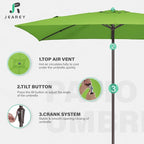 JEAREY 6.5x10 ft Rectangular Patio Umbrellas Rectangle Outdoor Umbrella - Image 7