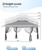 Canopy Tent 13x13 ft, Pop Up Gazebo One-Push Setup - Image 4