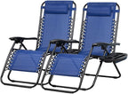 Nazhura Set of 2 Relaxing Recliners Patio Chairs Adjustable Steel Mesh Zero by NazhuraGoodCompanionAtHome
