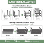 HDPE Outdoor Patio Dining Set - Image 9