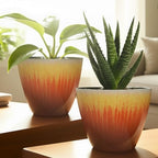 8 inch Plant Pots Pack of 2, Plastic Flower Pots Flower Pots, Modern Glossy - Image 5