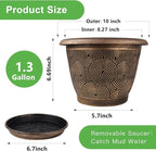 10 Inch Flower Pots Planters for Indoor Outdoor Plants, 3 Pack Plastic Large - Image 5