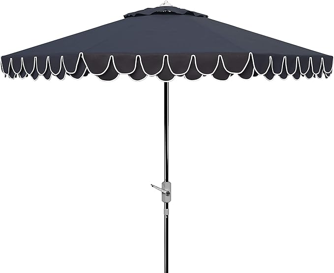 SAFAVIEH 9ft Outdoor Patio Umbrella, Auto Crank Tilt, UV Resistant by SAFAVIEH