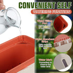 6 Set Window Herb Planter Box Self Watering Plant Pots 10.6 Inch Rectangular - Image 3