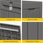 EAST OAK 60 Gallon Deck Box, Outdoor Storage Box - Image 6