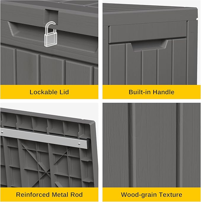 EAST OAK 60 Gallon Deck Box, Outdoor Storage Box - Image 6