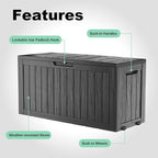 DRATO 75 Gallon Deck Box, Waterproof Resin Large Outdoor Storgae Box - Image 4