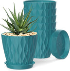 4 Inch Plant Pots, 6 Pack Indoor Flower Pots, Planters by SQKH