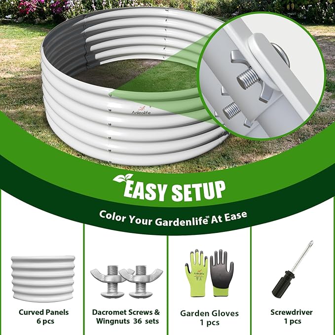 A ANLEOLIFE 2-Pack 4ft x 18” Tall Galvanized Raised Garden Beds Outdoor - Image 7