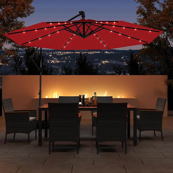 Tangkula 10ft Solar LED Patio Umbrella - Image 2