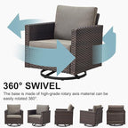 Belord 6 Piece Outdoor Furniture Patio Wicker Sofa Set, Oversize Outdoor Swivel - Image 5