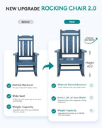 SERWALL Oversized Rocking Chair Set of 4 Outdoor, HDPE Outdoor Rocking Chair - Image 3