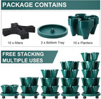 Umigy 2 Set 5 Tier Stackable Planters Vertical Garden Planters - Image 3