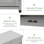 Outdoor Potting Bench with Storage Cabinet and Metal Top, Wood Workstation - Image 6
