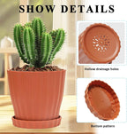 Plastic Flower Pots, 5 Pack 6 inch Indoor Plant Pots Planters - Image 4