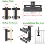 Heavy Duty Deck Railing Umbrella Holder, Adjustable Patio Umbrella Stand - Image 4