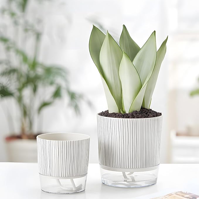 4 Pack Self Watering Pots Set, 4+5.5 Inch Self Watering Pots - Image 8