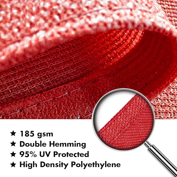 KANAGAWA Sun Shade Sail 12'x12'x12' Scarlet Triangle UV Block Canopy Awning - Image 5