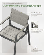 Outdoor Patio Dining Chairs Set of 2, 350LBS Capacity Aluminum Patio Dining - Image 3
