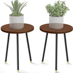 Plant Stand Indoor 2 Pack: Adjustable Wood 16 Inch Plant Stand by SAKSUNFORYOU