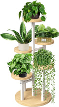 GEEBOBO 5 Tier Plant Stand Indoor, Metal Wood Plant Stands by GEEBOBO