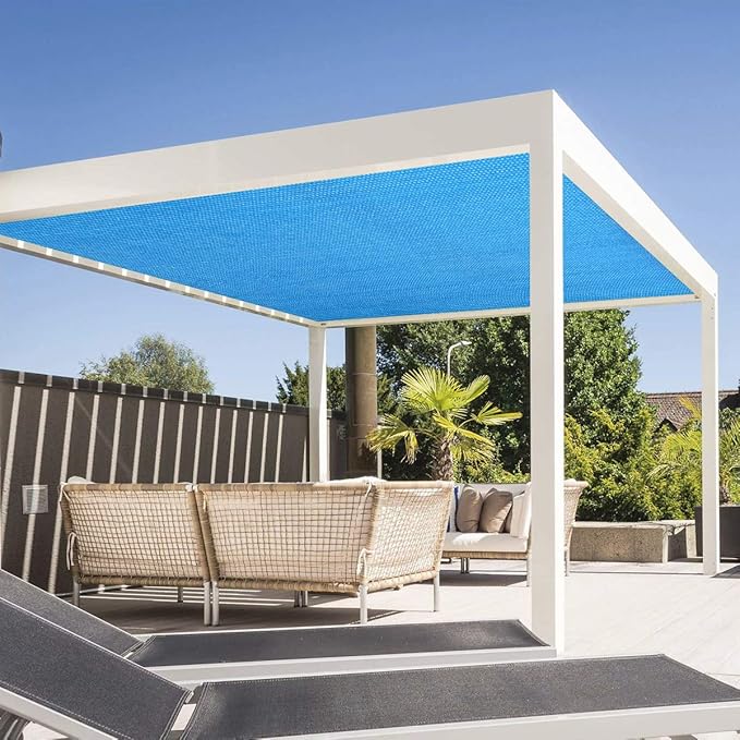 Eden's Decor Straight Flat-Edged Sun Shade Sail Rectangular 11' x 18' Blue - Image 6