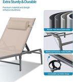 4 Pack Foldable Chaise Lounge Chair - Image 6