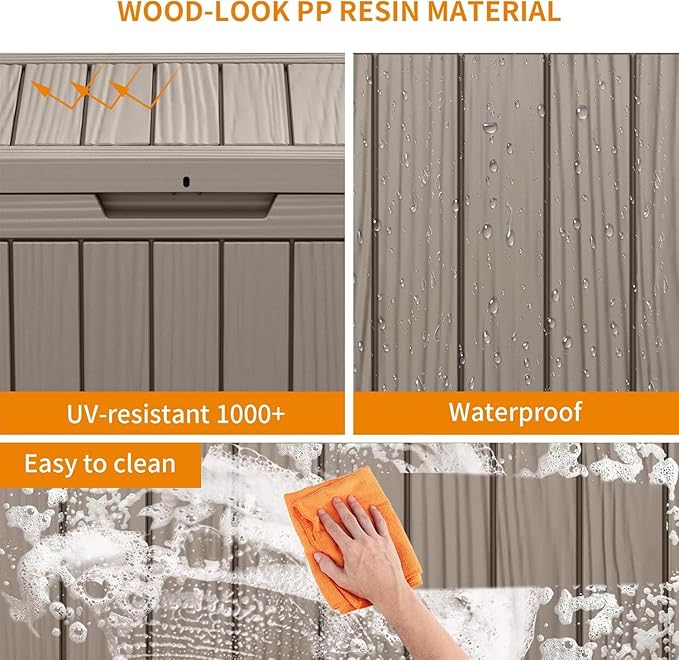 45 Gallon Outdoor Storage Box, Weather Resistant & Waterproof Resin Deck Box - Image 3