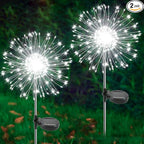 Solar Garden Lights Outdoor, 2 Pack 120 LED Twinkling Firework Lights Decorative by Yaafen