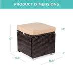 Best Choice Products Set of 2 Wicker Ottomans, Additional Seating, Side Table - Image 3