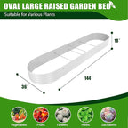 A ANLEOLIFE 12X3X1.5 ft Galvanized Raised Garden Beds Outdoor, Oval Extra Large - Image 3
