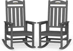 Oversized Outdoor Rocking Chairs Set of 2, High Back Porch Rocking Chair by Suunyn