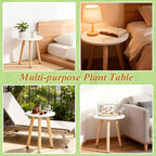 Plant Stand Indoor/Outdoor for Plants, Wood White Planter Stands Holder Mid - Image 5