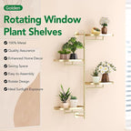 Rotating Window Shelves for Multiple Plants Indoor, 4-tier Metal Corner golden - Image 2