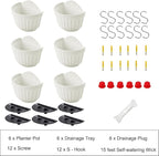 ORIMERC 6 Pcs Plastic Large Wall Plant Pots Vertical Garden Living Wall Mounted - Image 3