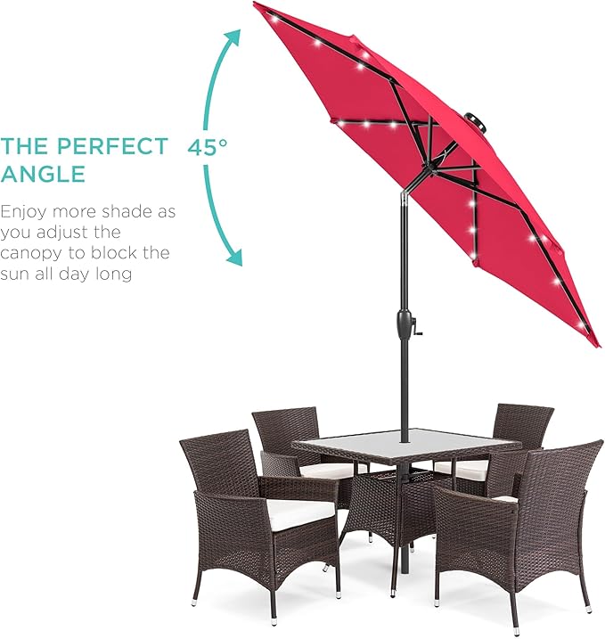 Best Choice Products 7.5ft Outdoor Solar Market Table Patio Umbrella - Image 2
