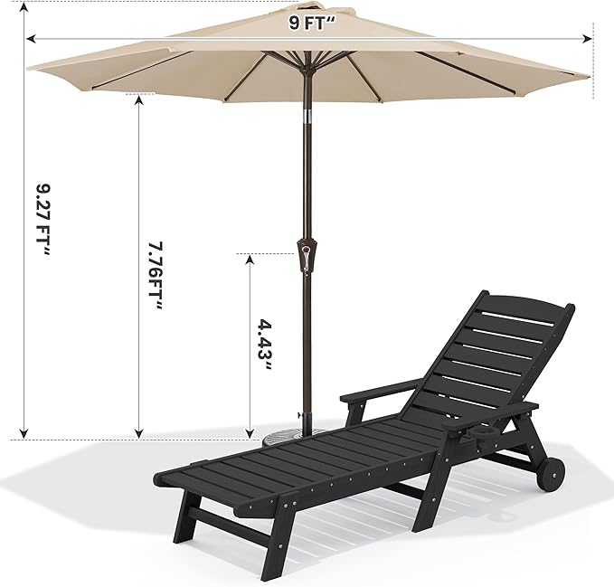 SERWALL Patio Chaise Lounge Chair Set of 2 - Image 3