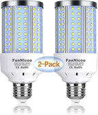 2-Pack 200W Equivalent LED Corn Light Bulb 3000 Lumen 6500K Cool White Daylight by FanNicoo