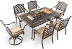 7-Piece Cast Aluminum Patio Furniture, Patio Dining Set by Unknown