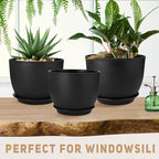 Plant Pots 12/10/9 inch Set of 3, Flower Pots - Image 5