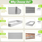 3 Pack Corrugated Galvanized Steel Raised Garden Bed Outdoor, Metal Above - Image 4