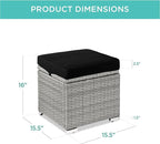 Best Choice Products Set of 2 Wicker Ottomans, Additional Seating, Side Table - Image 2
