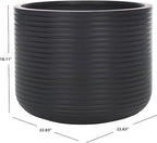 SAFAVIEH Outdoor Collection Nardo Black Cement Ficonstone Planter Pot - Image 2
