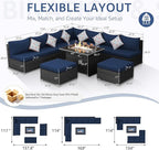 NICESOUL 10 Piece L-Shaped Outdoor Furniture Conversation - Image 4
