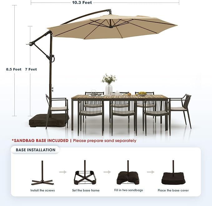 wikiwiki 10ft Patio Umbrella - Image 6
