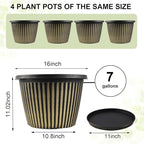 Large-Planter-Indoor-Outdoor Plant Pots, 16 inch 4 Pack Plastic Flower Pots - Image 3